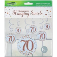 Hanging Swirl Sparkling Fizz #70 Rose Gold Pack 6