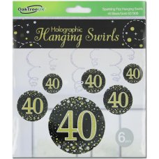 Hanging Swirl Sparkling Fizz #40 Black/Gold Pack 6