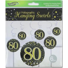 Hanging Swirl Sparkling Fizz #80 Black/Gold Pack 6