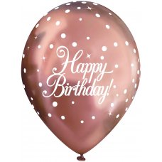 Balloons 11inch Chrome RG SparkFizz Happy Birthday Pack 6