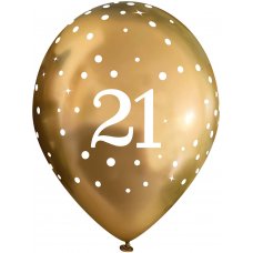 Balloons 11inch Chrome GOLD Sparkling Fizz 21 Pack 6