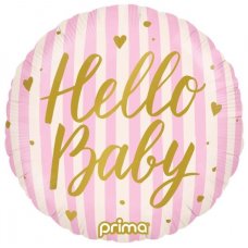 18 Inch Hello Baby Pink Stripes Pack 1