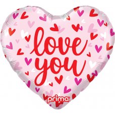 18 Inch Love You Confetti Hearts - Heart Pack 1