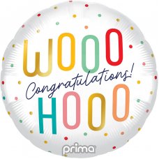 18 Inch Woohoo Congratulations Colourful Dots Pack 1